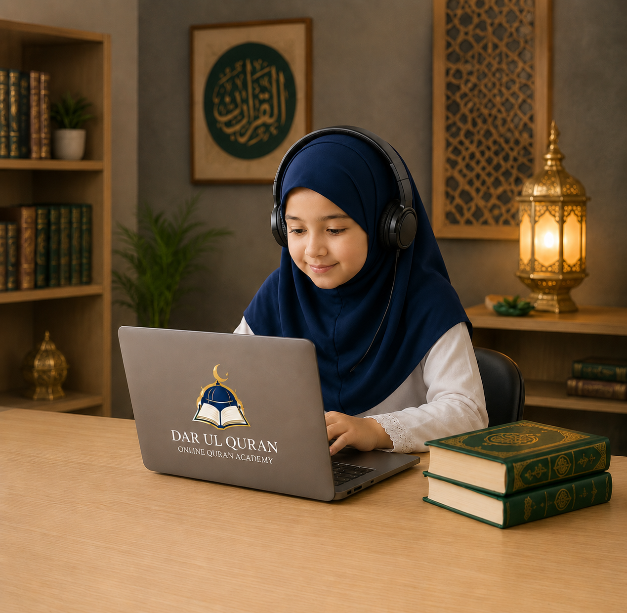 Quran teacher and student in live online session